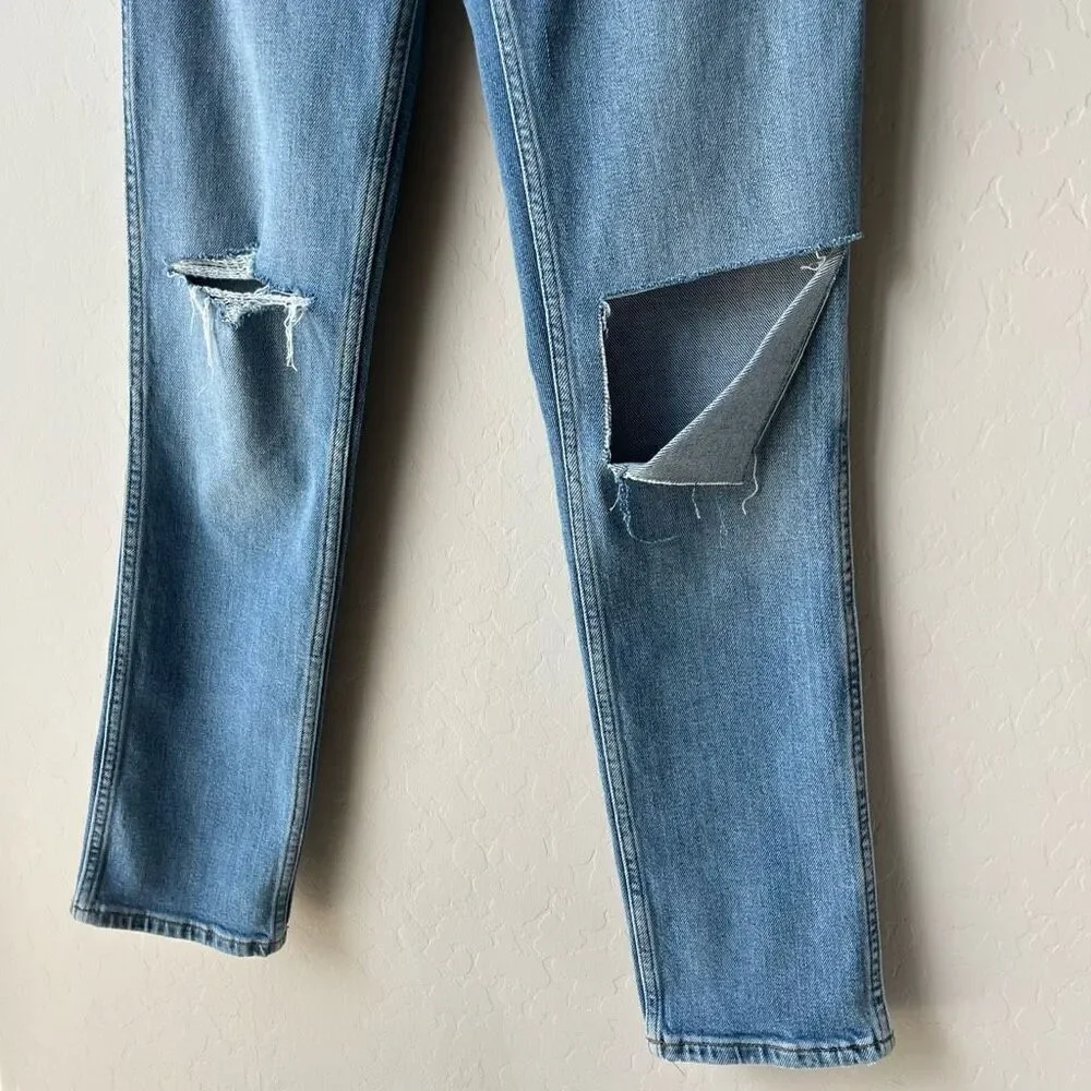 REDONE Denim Jeans 80’s Slim‎ Straight Distressed Blue Jeans Size 26 - Picture 5 of 13